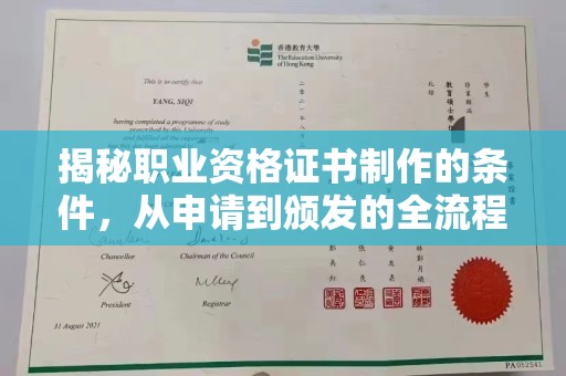 临邑揭秘职业资格证书制作的条件，从申请到颁发的全流程解析