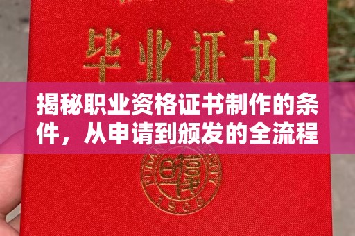 临邑揭秘职业资格证书制作的条件，从申请到颁发的全流程解析